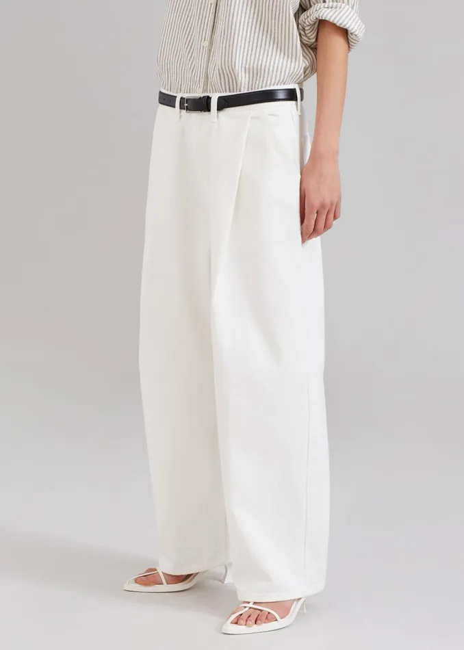 MenWomen The Frankie Shop Bottoms Drew Denim Pants White