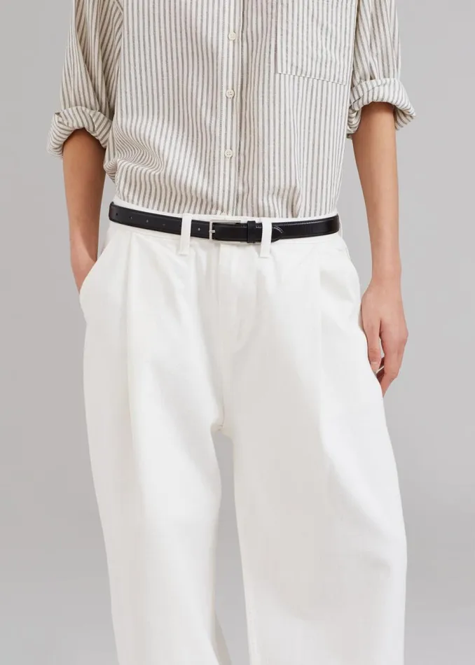 MenWomen The Frankie Shop Bottoms Drew Denim Pants White