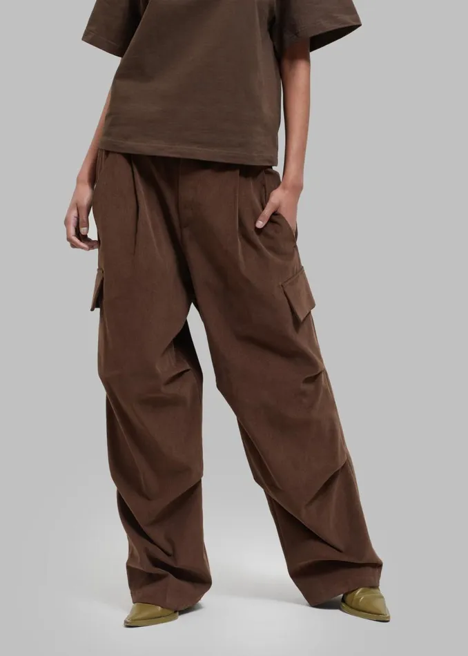 MenWomen The Frankie Shop Bottoms Garnett Corduroy Pants Brown