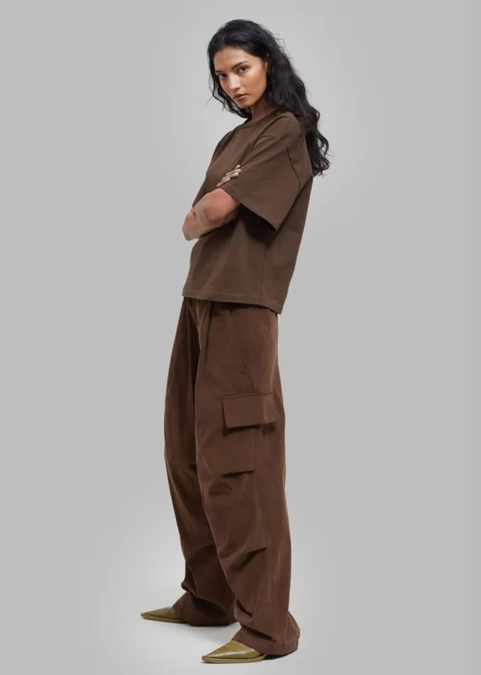 MenWomen The Frankie Shop Bottoms Garnett Corduroy Pants Brown
