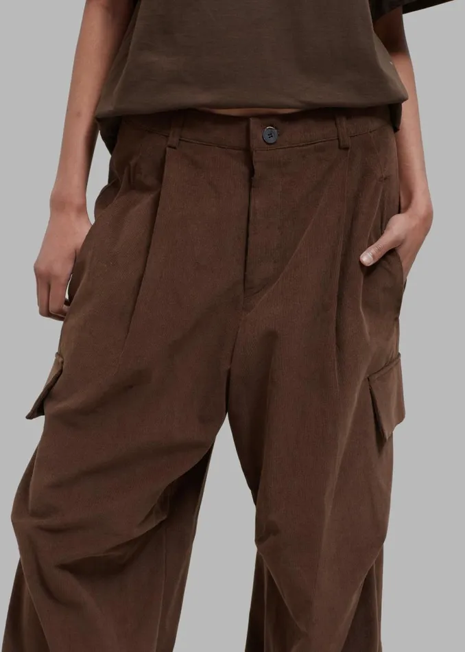 MenWomen The Frankie Shop Bottoms Garnett Corduroy Pants Brown