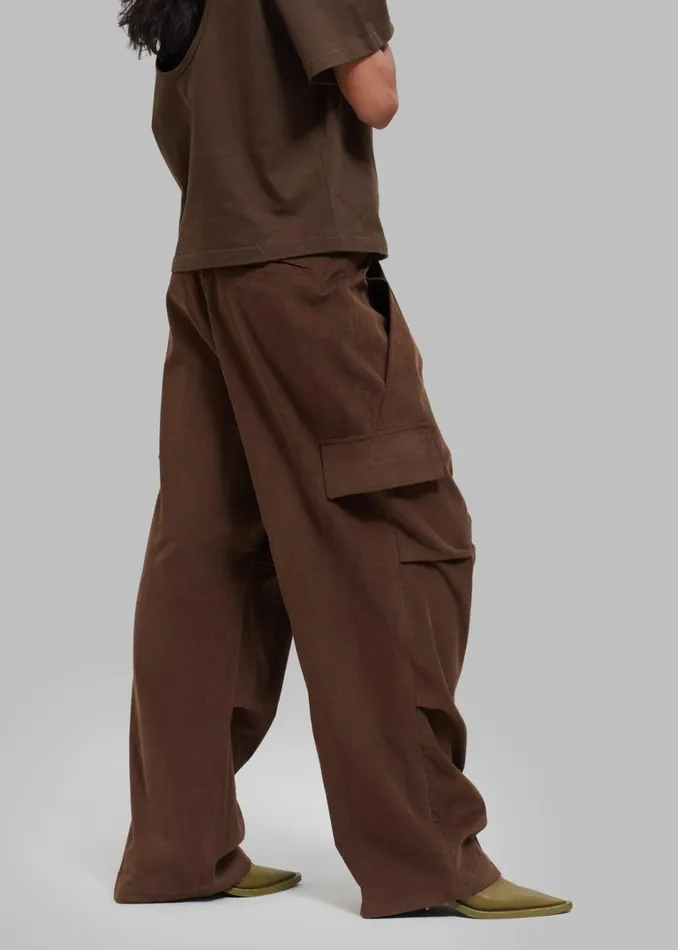 MenWomen The Frankie Shop Bottoms Garnett Corduroy Pants Brown