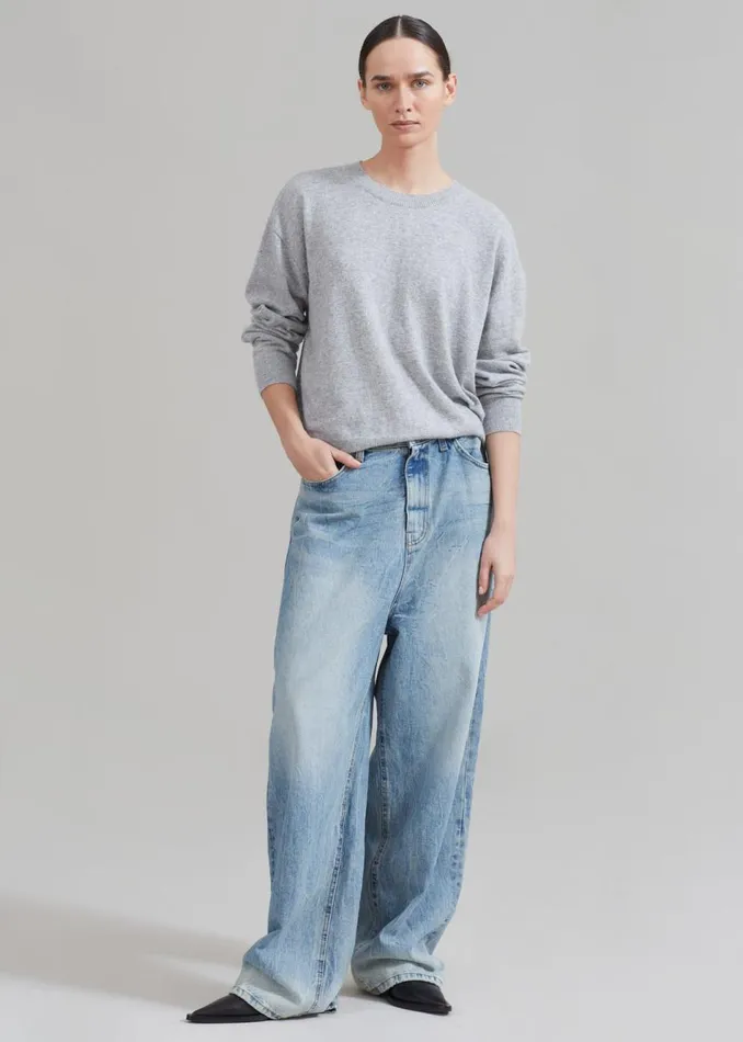 MenWomen The Frankie Shop Bottoms Kane Wide Jeans Blue Wash