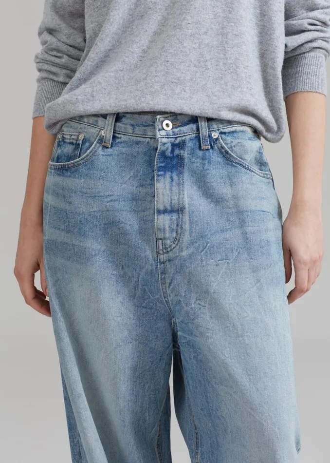 MenWomen The Frankie Shop Bottoms Kane Wide Jeans Blue Wash