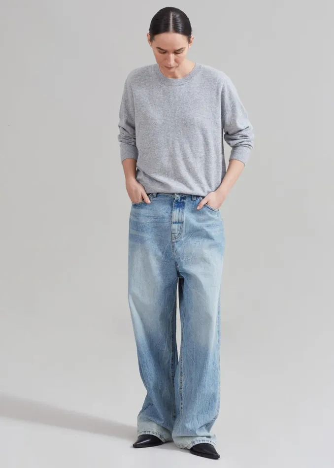 MenWomen The Frankie Shop Bottoms Kane Wide Jeans Blue Wash