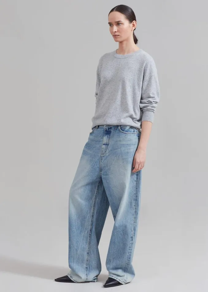 MenWomen The Frankie Shop Bottoms Kane Wide Jeans Blue Wash