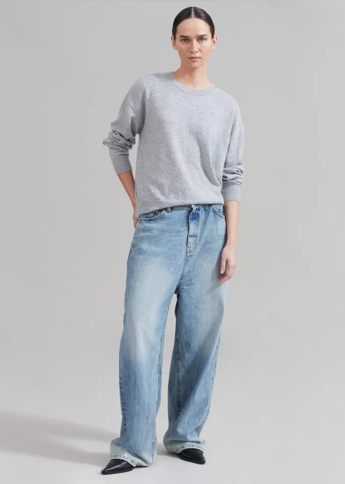 MenWomen The Frankie Shop Bottoms Kane Wide Jeans Blue Wash