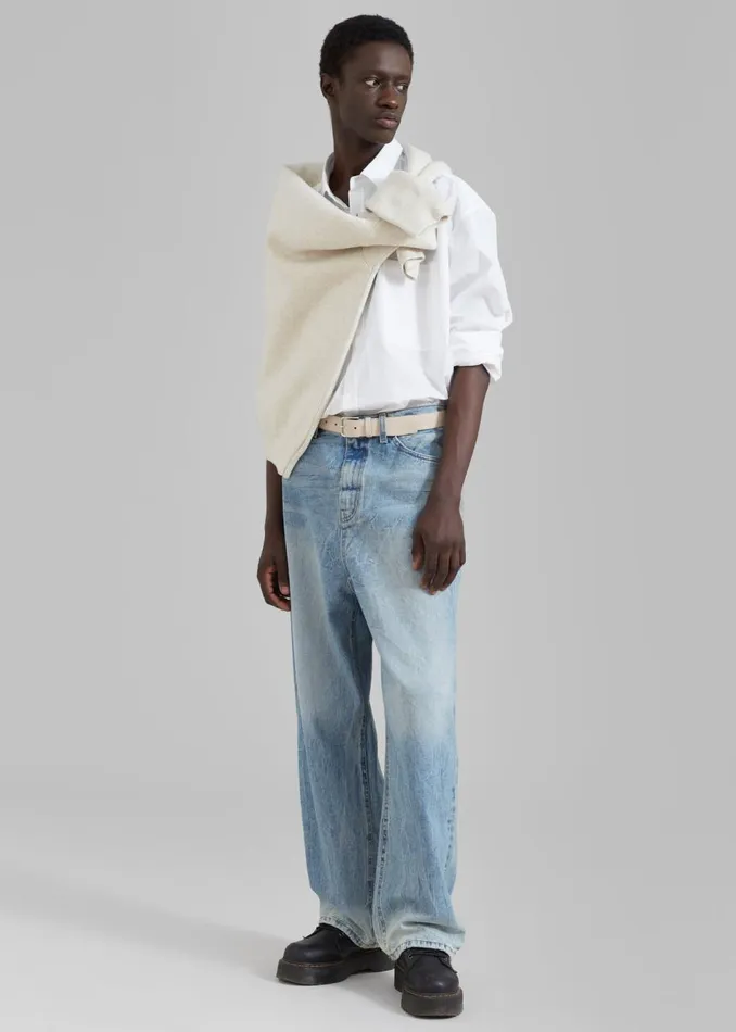 MenWomen The Frankie Shop Bottoms Kane Wide Jeans Blue Wash