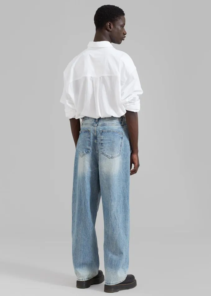 MenWomen The Frankie Shop Bottoms Kane Wide Jeans Blue Wash