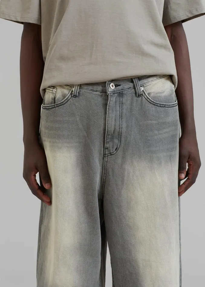 MenWomen The Frankie Shop Bottoms Kane Wide Jeans Grey Wash
