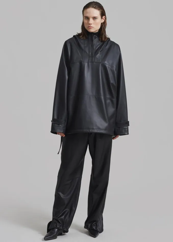 MenWomen The Frankie Shop Bottoms Kevin Leather Trousers Black