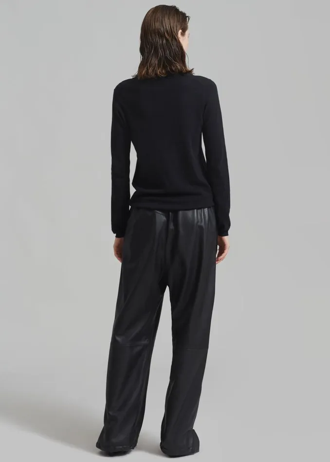 MenWomen The Frankie Shop Bottoms Kevin Leather Trousers Black