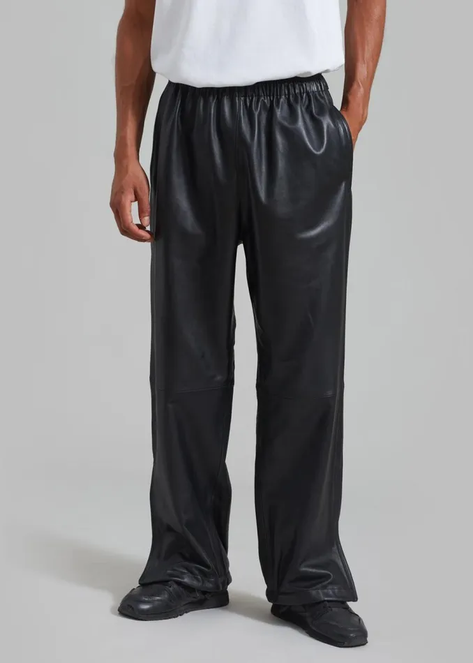 MenWomen The Frankie Shop Bottoms Kevin Leather Trousers Black