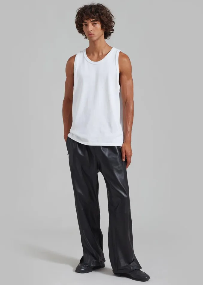MenWomen The Frankie Shop Bottoms Kevin Leather Trousers Black