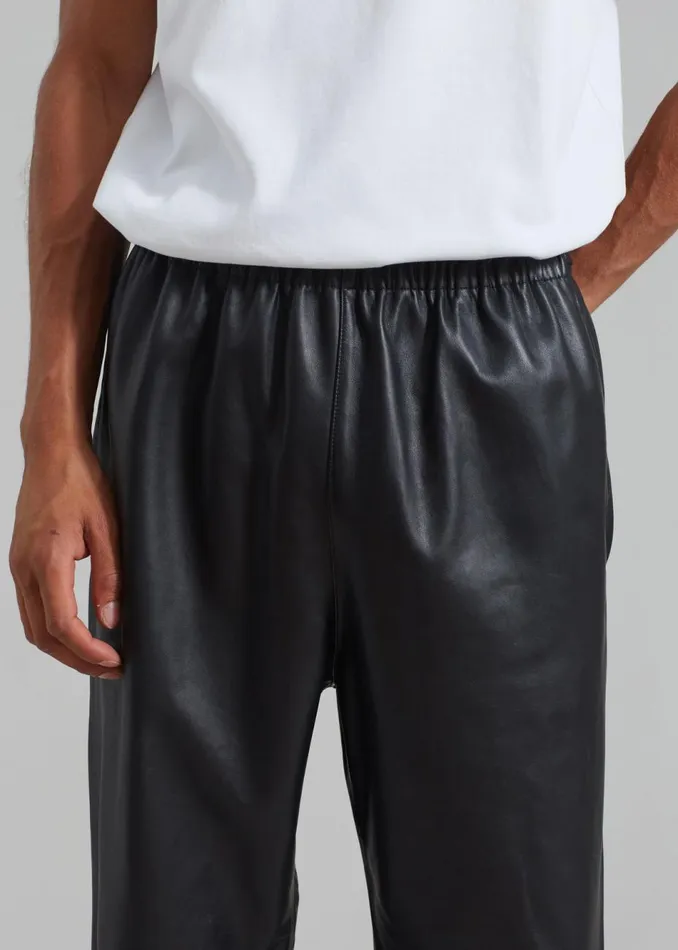 MenWomen The Frankie Shop Bottoms Kevin Leather Trousers Black