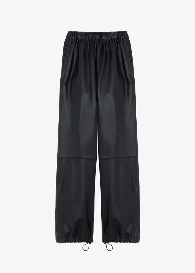 MenWomen The Frankie Shop Bottoms Kevin Leather Trousers Black