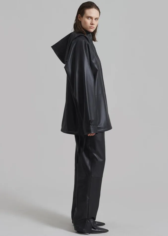 MenWomen The Frankie Shop Bottoms Kevin Leather Trousers Black