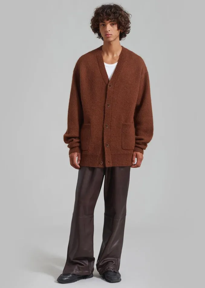 MenWomen The Frankie Shop Bottoms Kevin Leather Trousers Brown