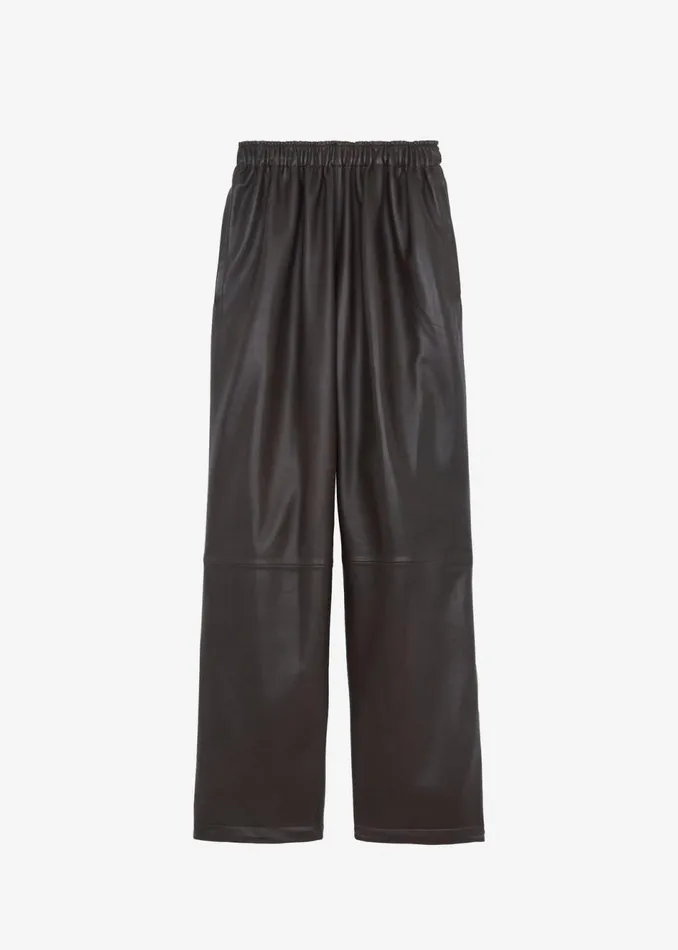 MenWomen The Frankie Shop Bottoms Kevin Leather Trousers Brown