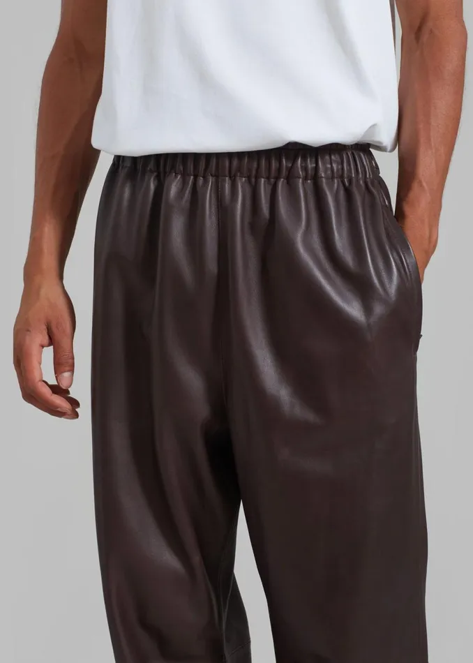MenWomen The Frankie Shop Bottoms Kevin Leather Trousers Brown