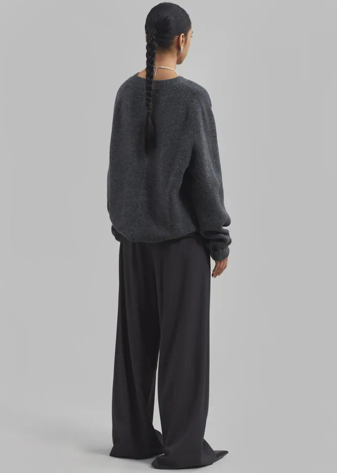MenWomen The Frankie Shop Knitwear Emory Sweater Charcoal