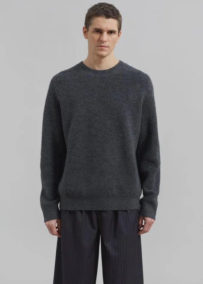 MenWomen The Frankie Shop Knitwear Emory Sweater Charcoal