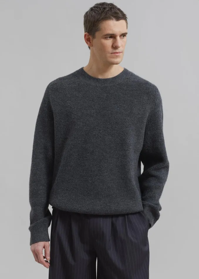 MenWomen The Frankie Shop Knitwear Emory Sweater Charcoal