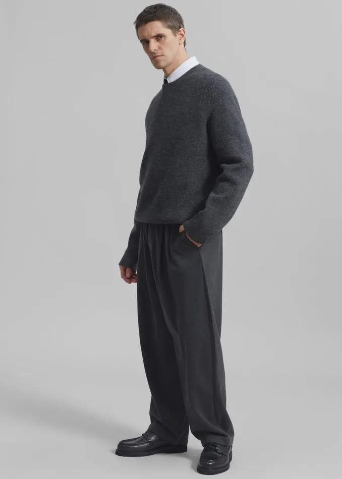 MenWomen The Frankie Shop Knitwear Emory Sweater Charcoal