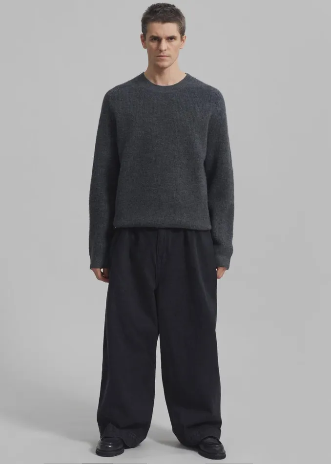MenWomen The Frankie Shop Knitwear Emory Sweater Charcoal