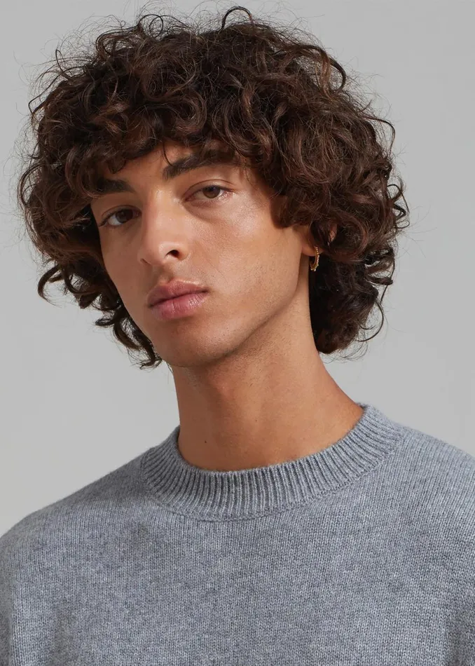 MenWomen The Frankie Shop Knitwear Quinton Crew Neck Sweater Grey Melange
