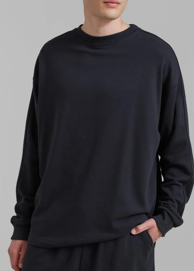 MenWomen The Frankie Shop Loungewear Newton Long Sleeves Sweat Tee Black