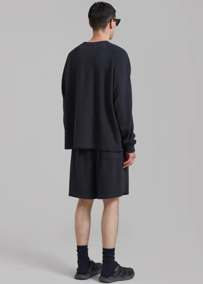 MenWomen The Frankie Shop Loungewear Newton Long Sleeves Sweat Tee Black