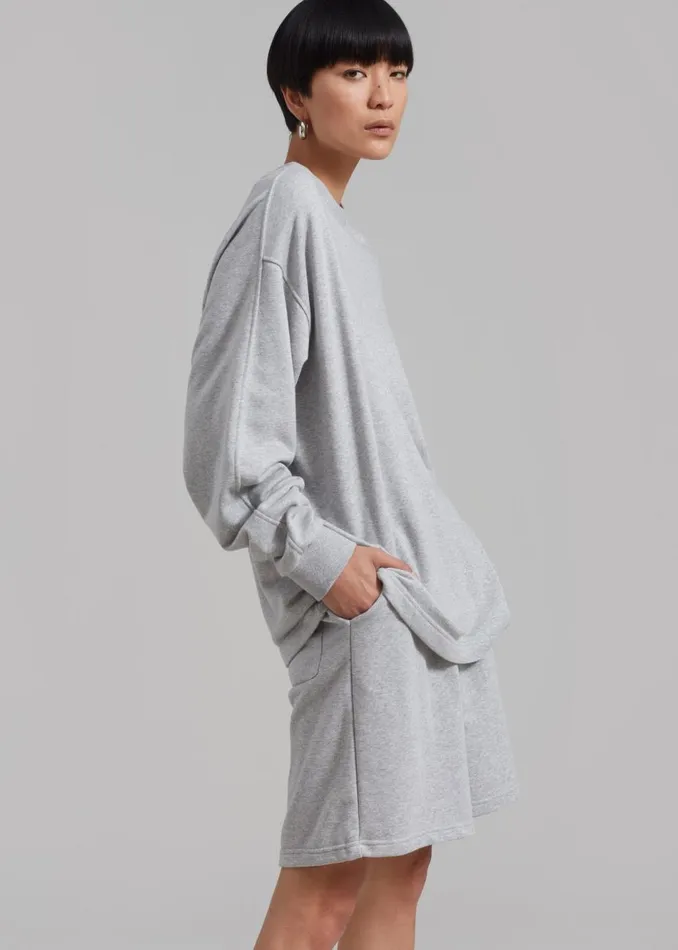 MenWomen The Frankie Shop Loungewear Newton Long Sleeves Sweat Tee Grey