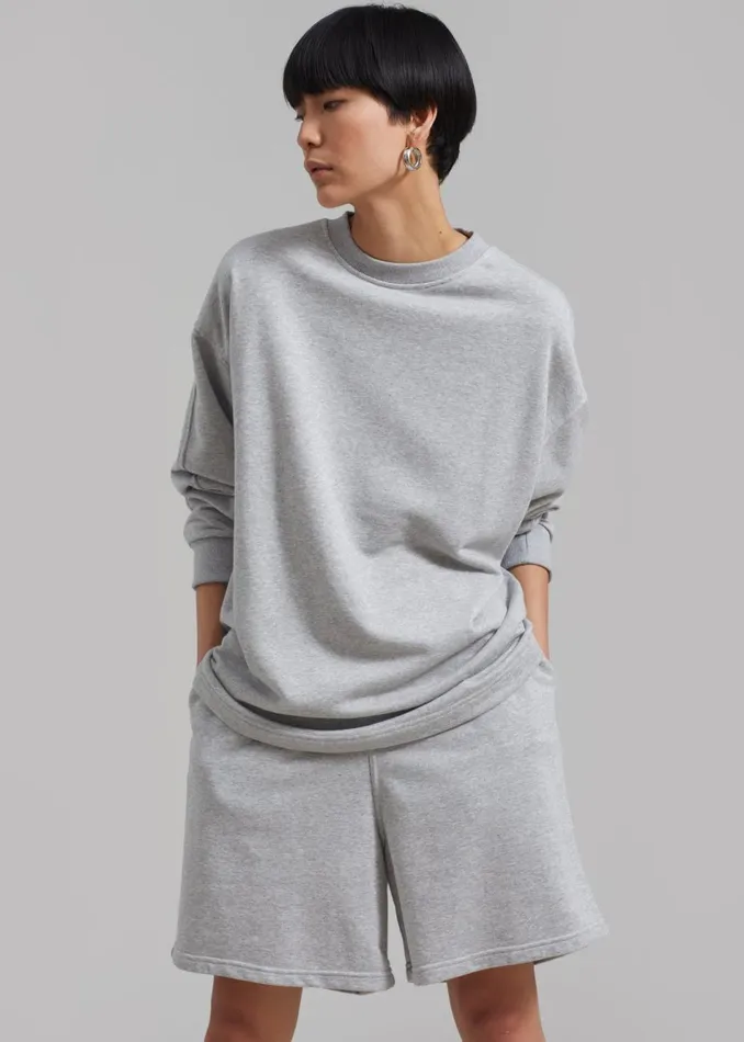 MenWomen The Frankie Shop Loungewear Newton Long Sleeves Sweat Tee Grey
