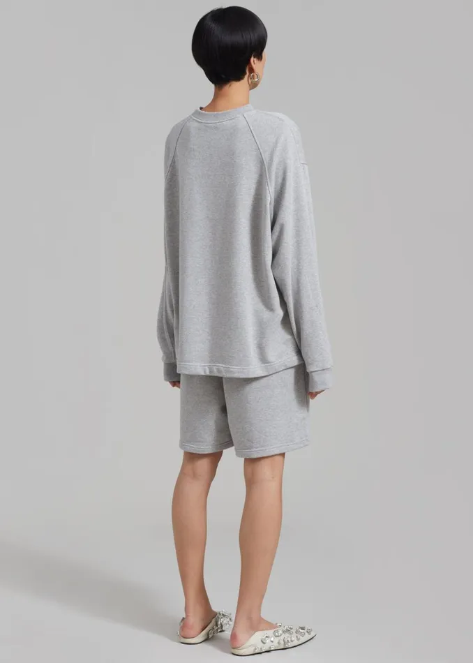 MenWomen The Frankie Shop Loungewear Newton Long Sleeves Sweat Tee Grey