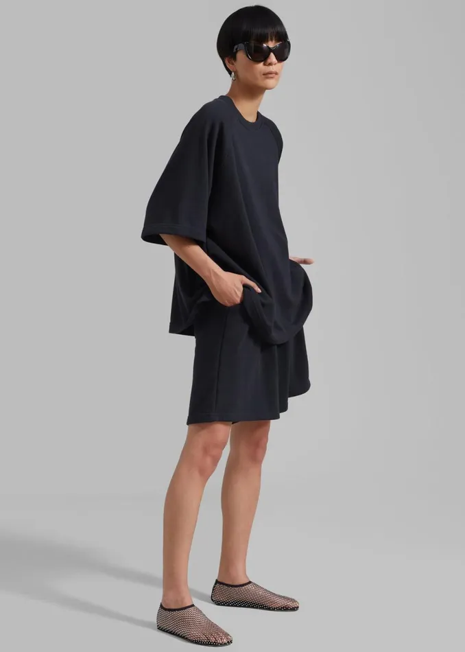 MenWomen The Frankie Shop Loungewear Newton Sweatshorts Black