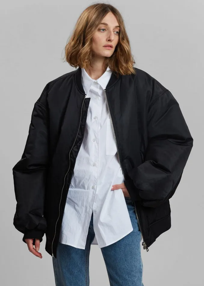 MenWomen The Frankie Shop Outerwear Astra Bomber Jacket Black