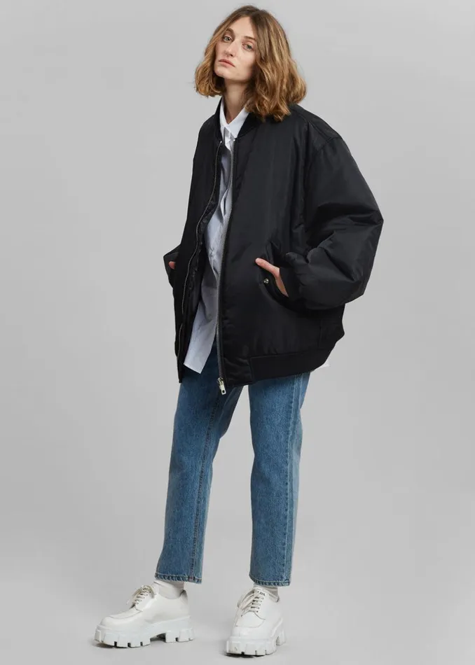 MenWomen The Frankie Shop Outerwear Astra Bomber Jacket Black