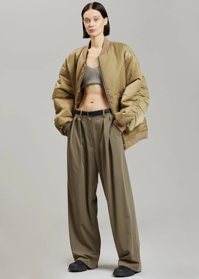 MenWomen The Frankie Shop Outerwear Astra Bomber Jacket Olive