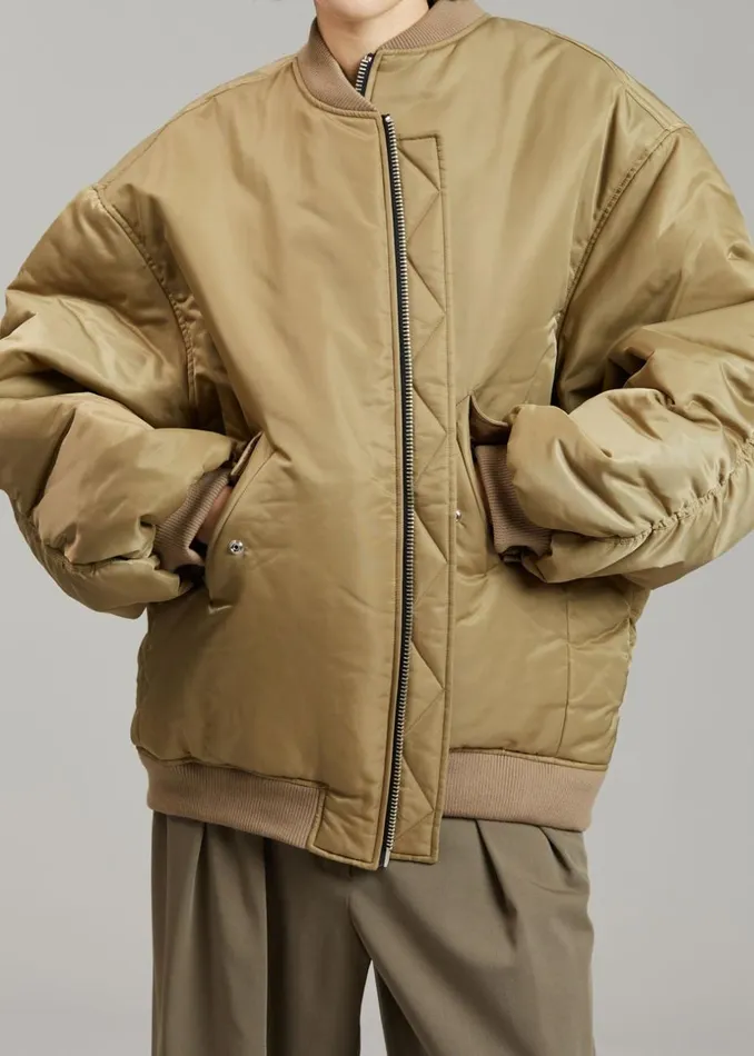 MenWomen The Frankie Shop Outerwear Astra Bomber Jacket Olive