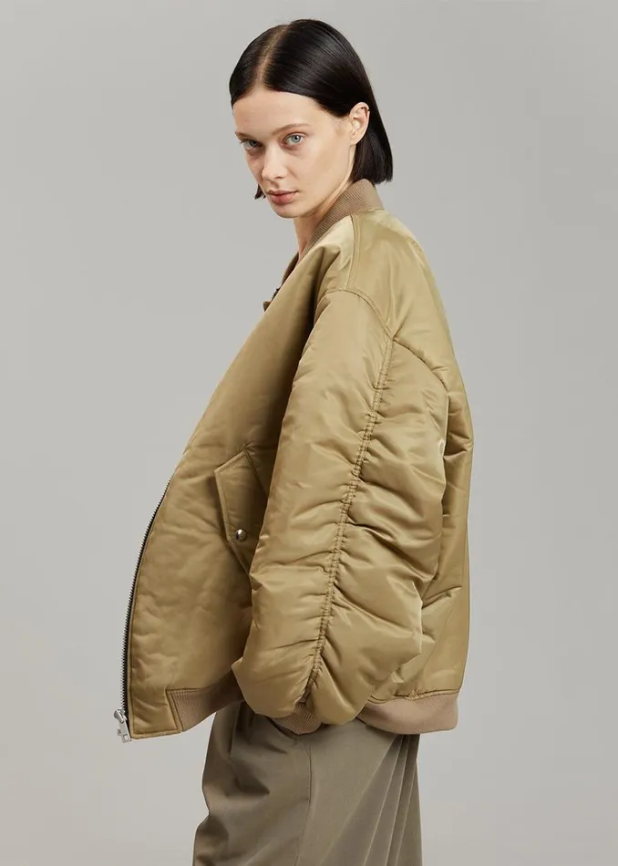 MenWomen The Frankie Shop Outerwear Astra Bomber Jacket Olive