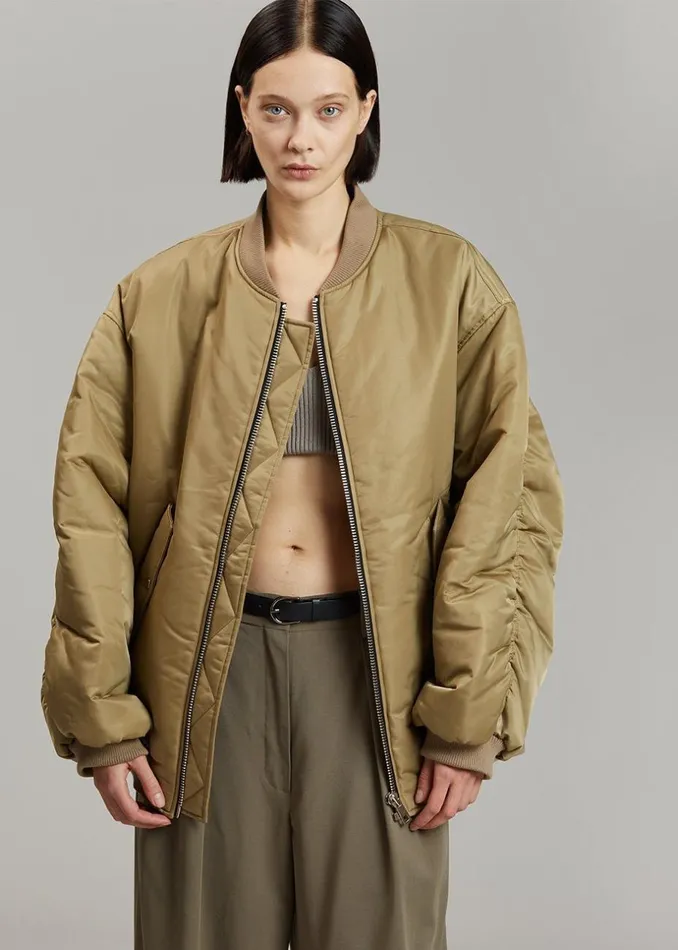 MenWomen The Frankie Shop Outerwear Astra Bomber Jacket Olive