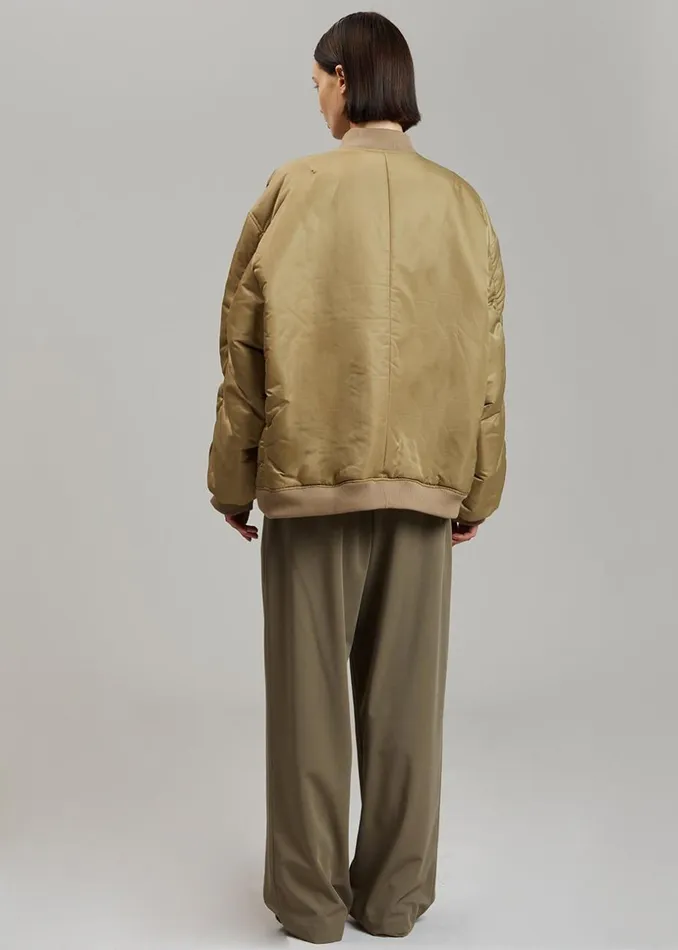 MenWomen The Frankie Shop Outerwear Astra Bomber Jacket Olive