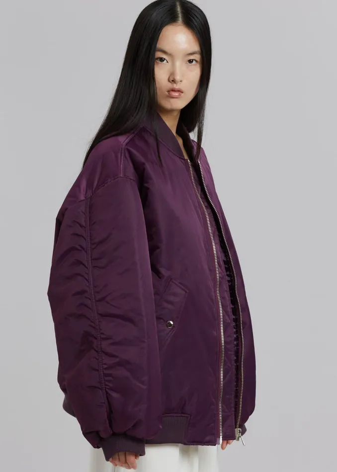 MenWomen The Frankie Shop Outerwear Astra Bomber Jacket Royal Purple