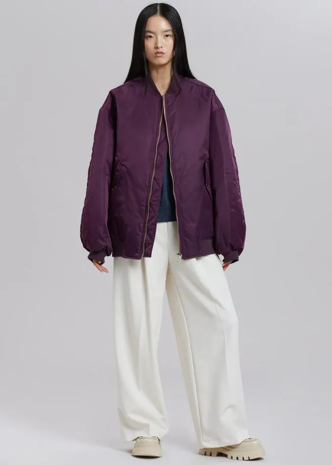 MenWomen The Frankie Shop Outerwear Astra Bomber Jacket Royal Purple