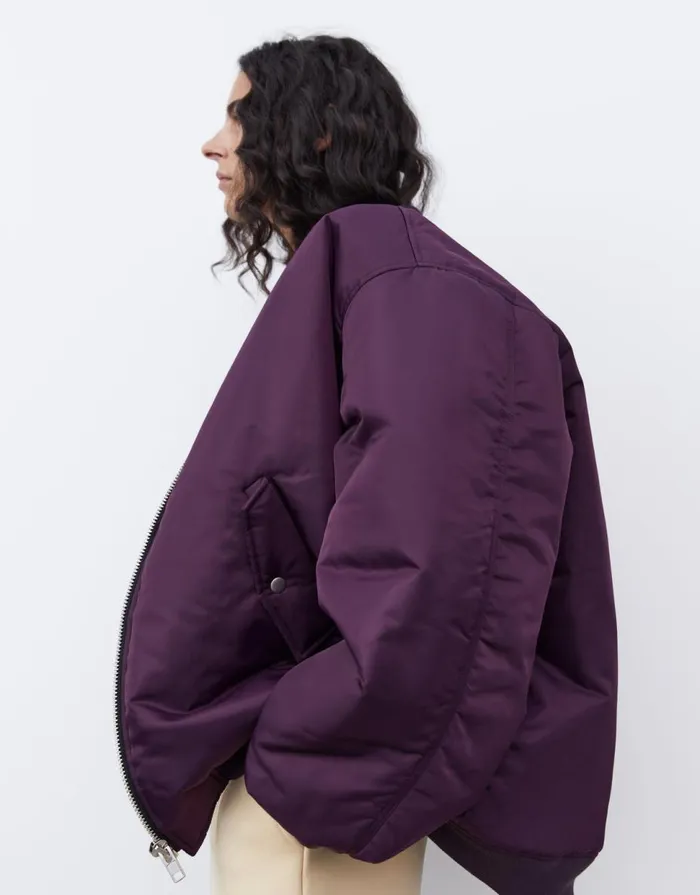MenWomen The Frankie Shop Outerwear Astra Bomber Jacket Royal Purple