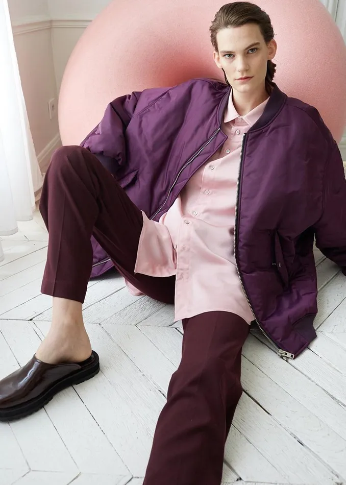 MenWomen The Frankie Shop Outerwear Astra Bomber Jacket Royal Purple