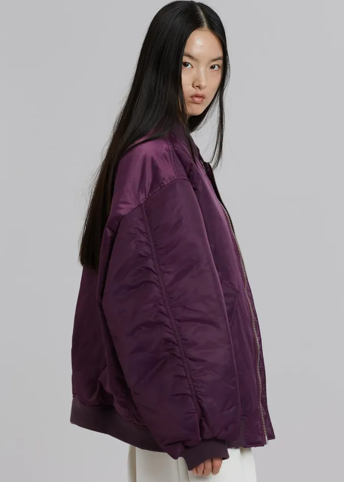 MenWomen The Frankie Shop Outerwear Astra Bomber Jacket Royal Purple