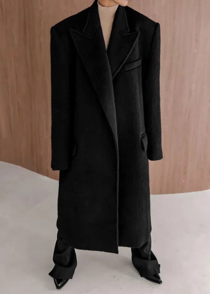 MenWomen The Frankie Shop Outerwear John Oversized Coat Black