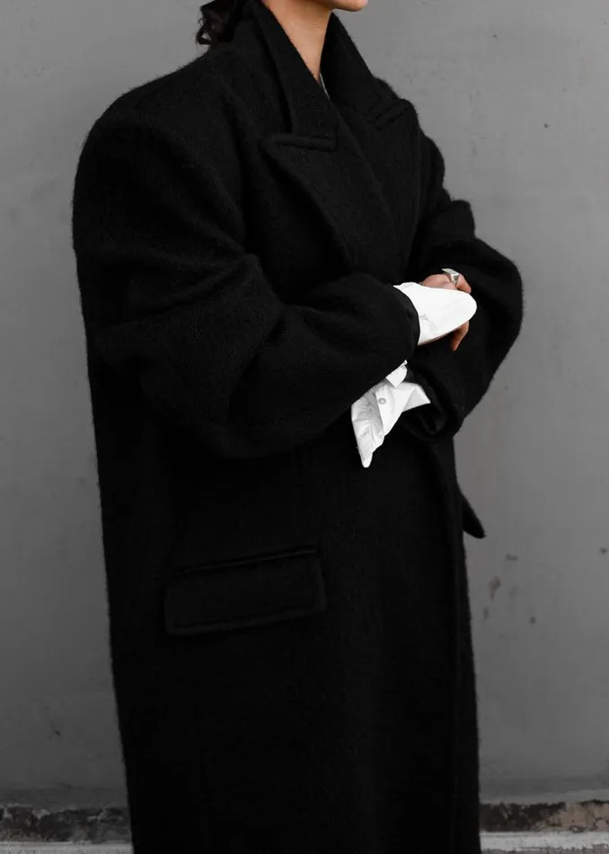 MenWomen The Frankie Shop Outerwear John Oversized Coat Black